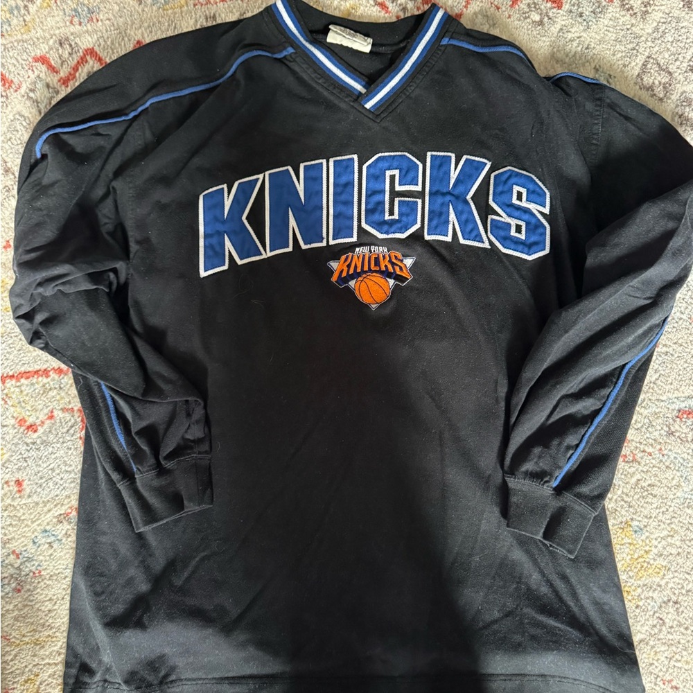 Lee Black Knicks Pullover Sweatshirt with Blue & Orange Accents